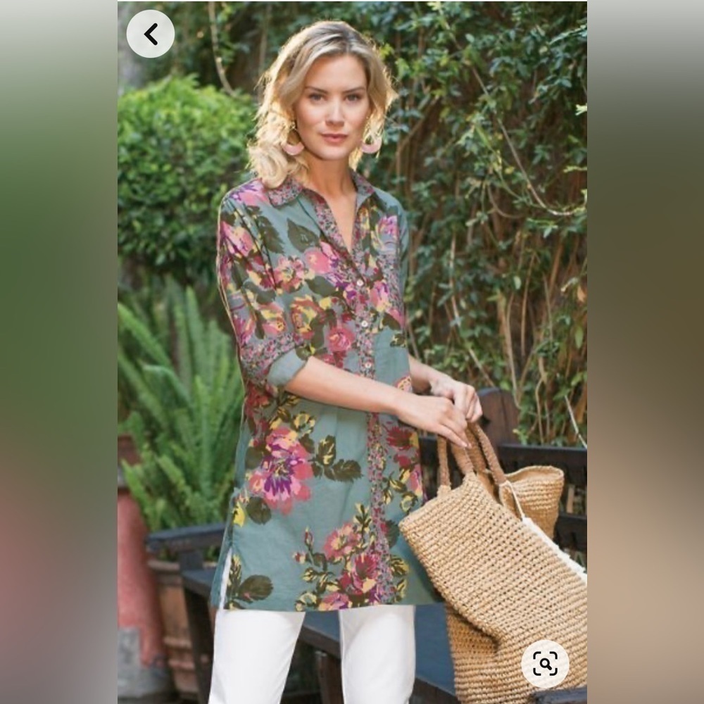 Soft Surroundings Scattered Roses Tunic Women’s Xs Cottage Core